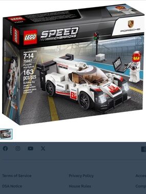 Lego Speed Champions Set 75887 Porsche 919 Hybrid